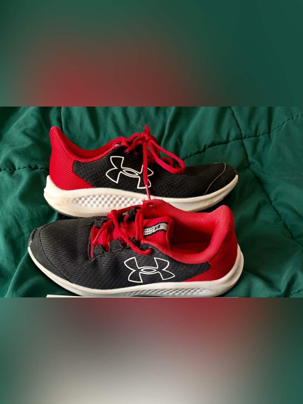 Under Armour Black and Red Lace-Up Trainers